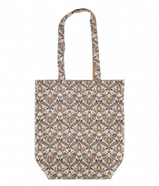 Katoenen Shopper Met Print Lichtbruin 1 Katoenen Shopper Met Print Lichtbruin