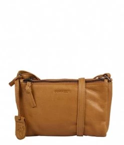 BURKELY Just Jolie Double Zip Crossbody Bag Cinnamon Cognac