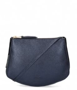 Fred De La Bretonière FRB0318 Crossbody Metallic Grain Leather S Dark Blue