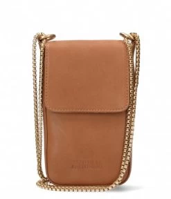 Fred De La Bretonière FRB0438 Phone Purse Vegetable Tanned Leather S Cognac