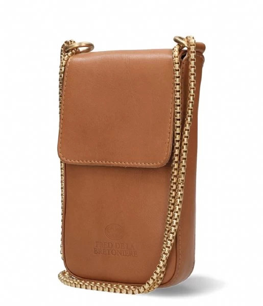Fred De La Bretonière FRB0438 Phone Purse Vegetable Tanned Leather S Cognac 2 Fred De La Bretonière FRB0438 Phone Purse Vegetable Tanned Leather S Cognac - Afbeelding 2