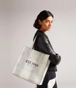 Ted Baker Lavayda Large Croc Icon Bag White 9 Ted Baker Lavayda Large Croc Icon Bag White -Mode Tas 265011 WHITE 5 600