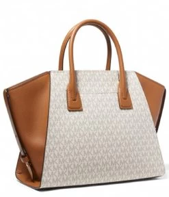 Michael Kors Avril Large Top Zip Satchel Vanilla Acrn -Mode Tas 30F2G4VS7B 149 3 600