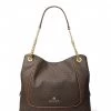 Michael Kors Piper Large Chain Shoulder Tote Brown Acorn