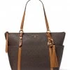 Michael Kors Sullivan Large Top Zip Tote Brown Acorn