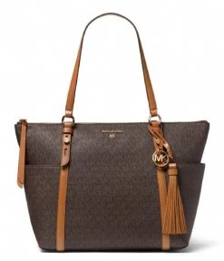 Michael Kors Sullivan Large Top Zip Tote Brown Acorn