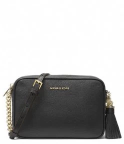 Michael Kors Jet Set Camera Bag Black & Gold Colored Hardware