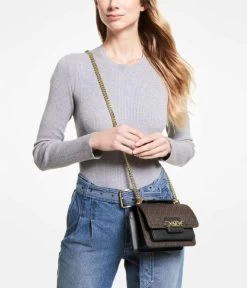 Michael Kors Heather Xtra Small Crossbody Brown Black -Mode Tas 32S2G7HC0B 292 2 600