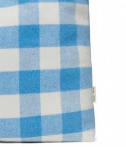Wool Checked Mom Bag Blue -Mode Tas Blue wool checked mom bag 5 600