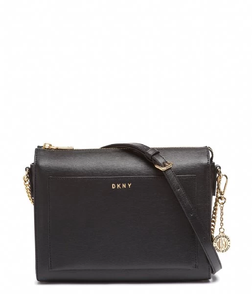 DKNY Bryant Med Box Crossbody Black Gold 1 DKNY Bryant Med Box Crossbody Black Gold