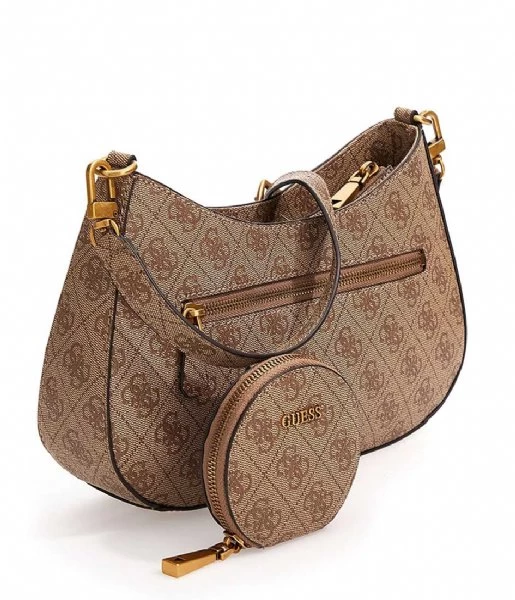 Guess Alexie Top Zip Shoulder Bag Latte Logo 2 Guess Alexie Top Zip Shoulder Bag Latte Logo - Afbeelding 2