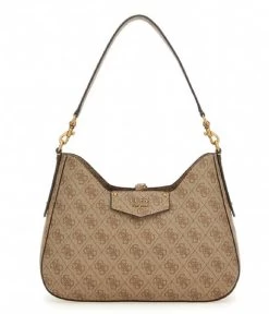 Guess Eco Brenton Hobo Latte Logo