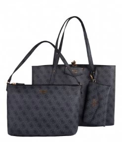 Guess Eco Brenton Tote Coal Logo