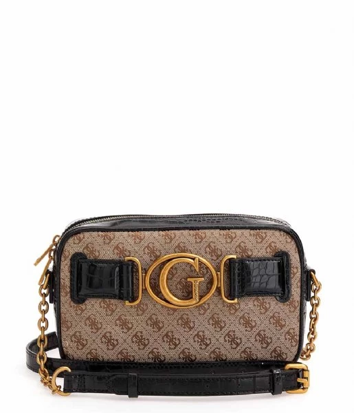 Guess Aviana Camera Bag Latte Black 1 Guess Aviana Camera Bag Latte Black