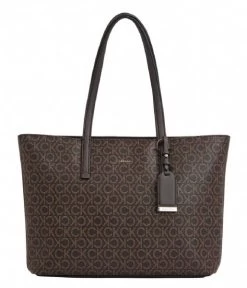 Calvin Klein Ck Must Shopper Md - Pu Mono Brown Mono