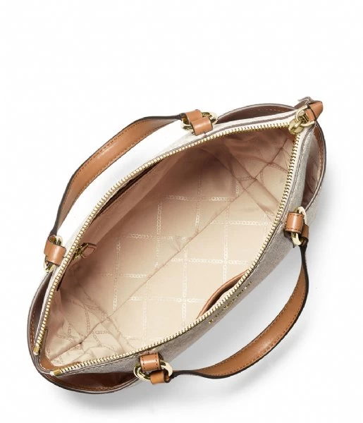 Michael Kors Sullivan Small Convertible Top Zip Tote Vanilla Acorn 3 Michael Kors Sullivan Small Convertible Top Zip Tote Vanilla Acorn - Afbeelding 3