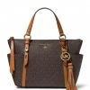 Michael Kors Sullivan Small Convertible Top Zip Tote Brown Acorn