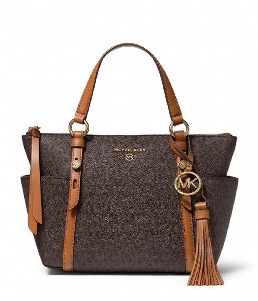 Michael Kors Sullivan Small Convertible Top Zip Tote Brown Acorn 1 Michael Kors Sullivan Small Convertible Top Zip Tote Brown Acorn