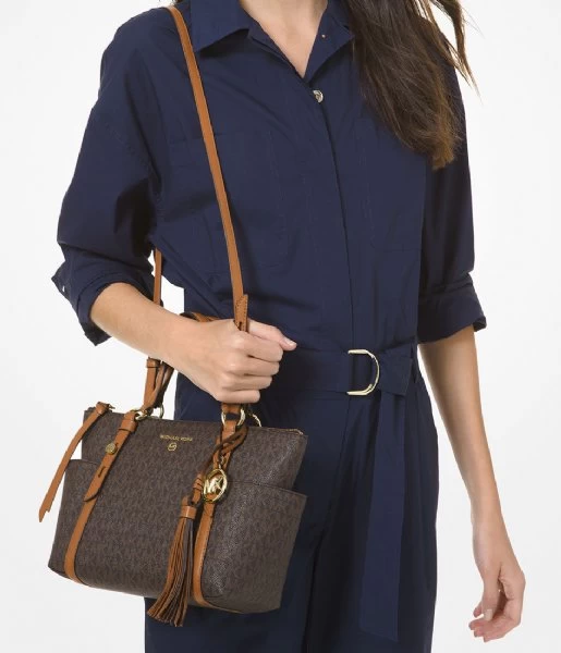 Michael Kors Sullivan Small Convertible Top Zip Tote Brown Acorn 2 Michael Kors Sullivan Small Convertible Top Zip Tote Brown Acorn - Afbeelding 2