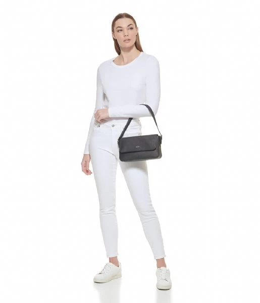 DKNY Bibi Ew Flap Shoulder Black Gold 2 DKNY Bibi Ew Flap Shoulder Black Gold - Afbeelding 2