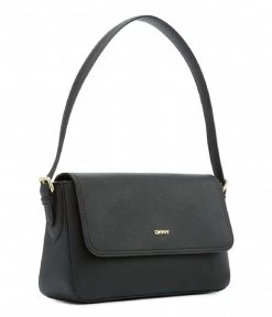 DKNY Bibi Ew Flap Shoulder Black Gold 8 DKNY Bibi Ew Flap Shoulder Black Gold -Mode Tas R2131R33 BLK 3 600
