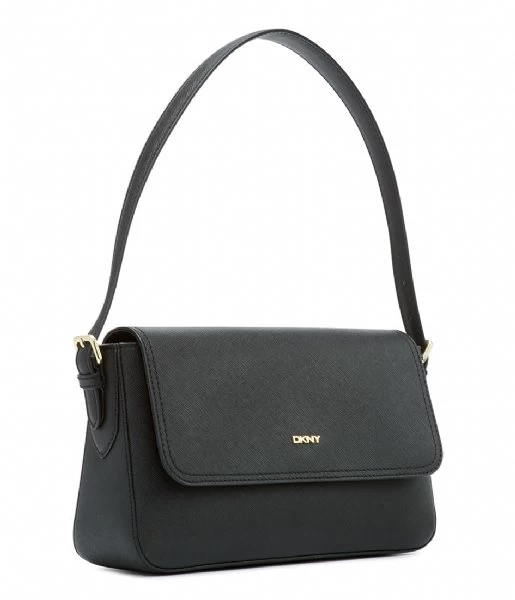 DKNY Bibi Ew Flap Shoulder Black Gold 3 DKNY Bibi Ew Flap Shoulder Black Gold - Afbeelding 3