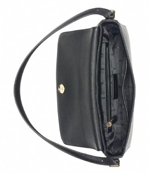 DKNY Bibi Ew Flap Shoulder Black Gold 5 DKNY Bibi Ew Flap Shoulder Black Gold - Afbeelding 5