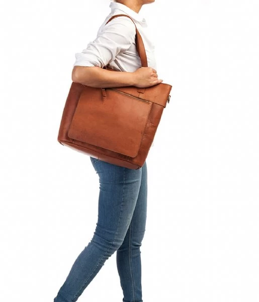 BURKELY Vintage Jade Laptopshopper 14 Inch Cognac 2 BURKELY Vintage Jade Laptopshopper 14 Inch Cognac - Afbeelding 2
