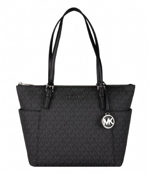 Michael Kors Jet Set Ew Top Zip Tote Black 1 Michael Kors Jet Set Ew Top Zip Tote Black