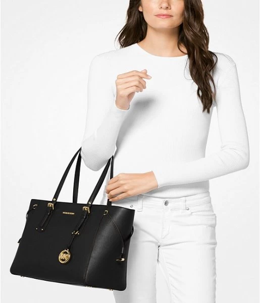 Michael Kors Voyager Medium Tote Black & Gold Colored Hardware 2 Michael Kors Voyager Medium Tote Black & Gold Colored Hardware - Afbeelding 2