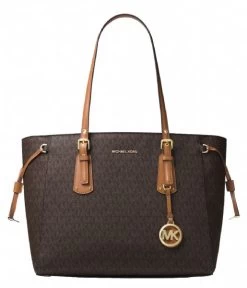Michael Kors Voyager Medium Mf Top Zip Tote Brown