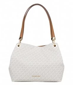 Michael Kors Raven Large Shoulder Tote Vanilla & Gold Colored Hardware