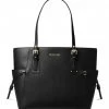 Michael Kors Voyager EW Signature Tote Black & Gold Colored Hardware