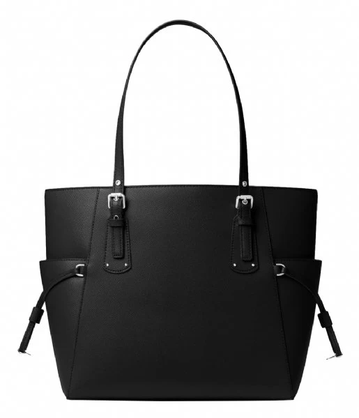 Michael Kors Voyager EW Signature Tote Black & Silver Colored Hardware 3 Michael Kors Voyager EW Signature Tote Black & Silver Colored Hardware - Afbeelding 3