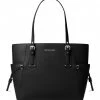 Michael Kors Voyager EW Signature Tote Black & Silver Colored Hardware
