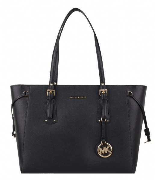 Michael Kors Voyager Medium Tote Black & Gold Colored Hardware 1 Michael Kors Voyager Medium Tote Black & Gold Colored Hardware