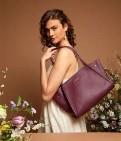 Tote Ren Maroon -Mode Tas mistermiara B018 ren tote maroon 6 600