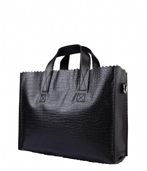 My Paper Bag Handbag Crossbody Croco Black 2 My Paper Bag Handbag Crossbody Croco Black - Afbeelding 2