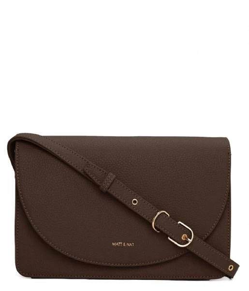 Matt & Nat Sofi Purity Crossbody Chocolate 1 Matt & Nat Sofi Purity Crossbody Chocolate