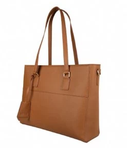 June Laptop Bag 13 Inch Tobacco -Mode Tas thelittlegreenbag june laptopbag 13 inch tobacco side 600