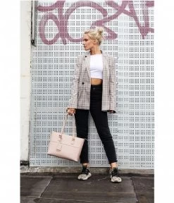 June Laptop Bag 13 Inch Blush Pink -Mode Tas thelittlegreenbag junelaptopbag tote blushpink tote 23773 model 600