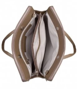 Lorelei Laptop Tote 15.6 Inch Taupe -Mode Tas tlgb lorelei tote handbag taupe inside 600