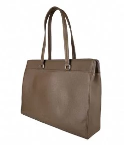Lorelei Laptop Tote 15.6 Inch Taupe -Mode Tas tlgb lorelei tote handbag taupe side 600